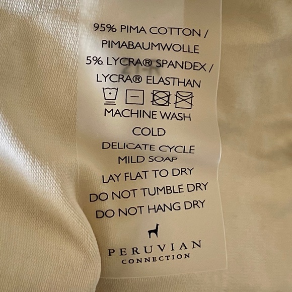 PERUVIAN CONNECTION TOP PIMA COTTON LONG TANK  NWT - Picture 7 of 7